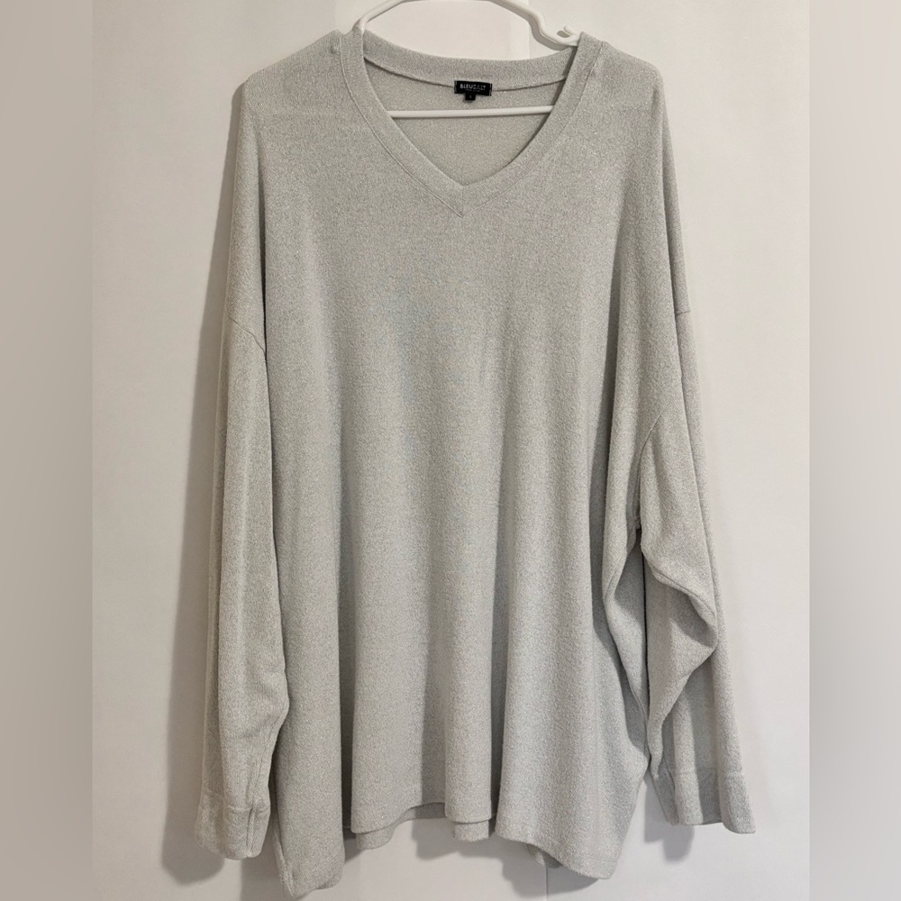 Bleusalt SPARKLE Women’s oversized V neck Top Tunic Shirt
